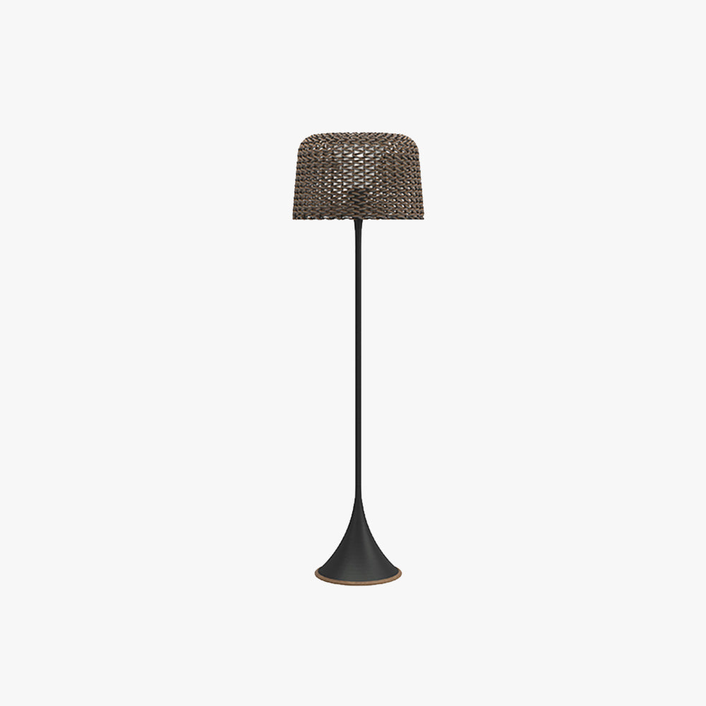 Ritta wodoodporna zewnętrzna lampa stojąca rattanowa, Balkon/Terasa