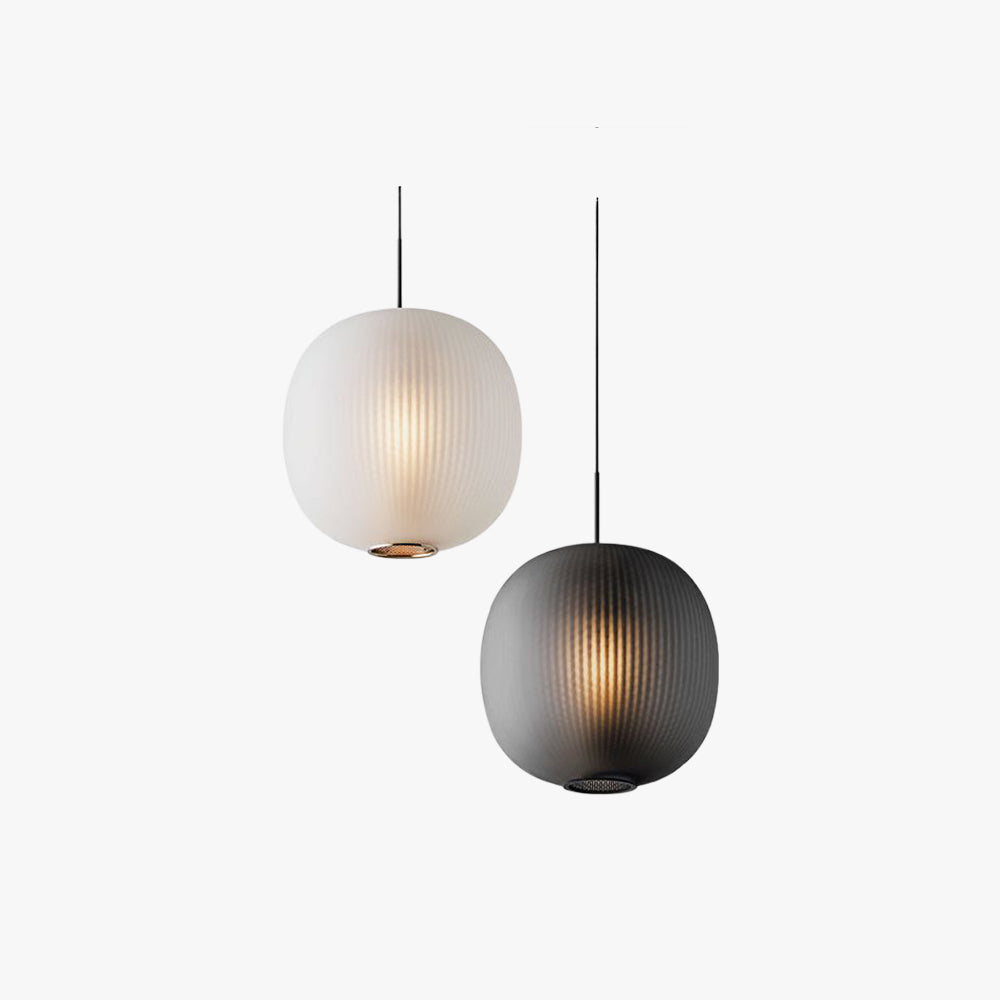Valentina matowe szkło cylindryczna lampa wisząca, beżowa biel/szary, metal/szkło