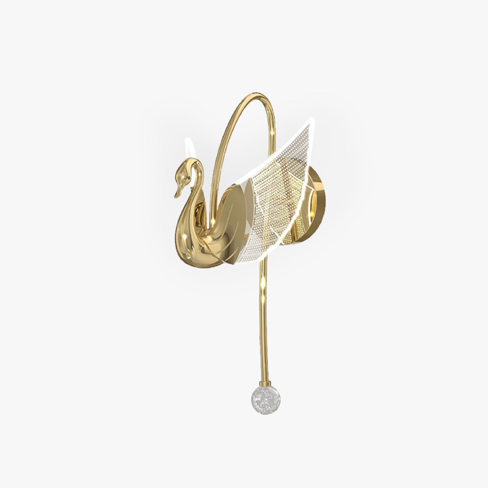 Kady Art Deco Swan lampa ścienna / Metal, złoto/różowe złoto