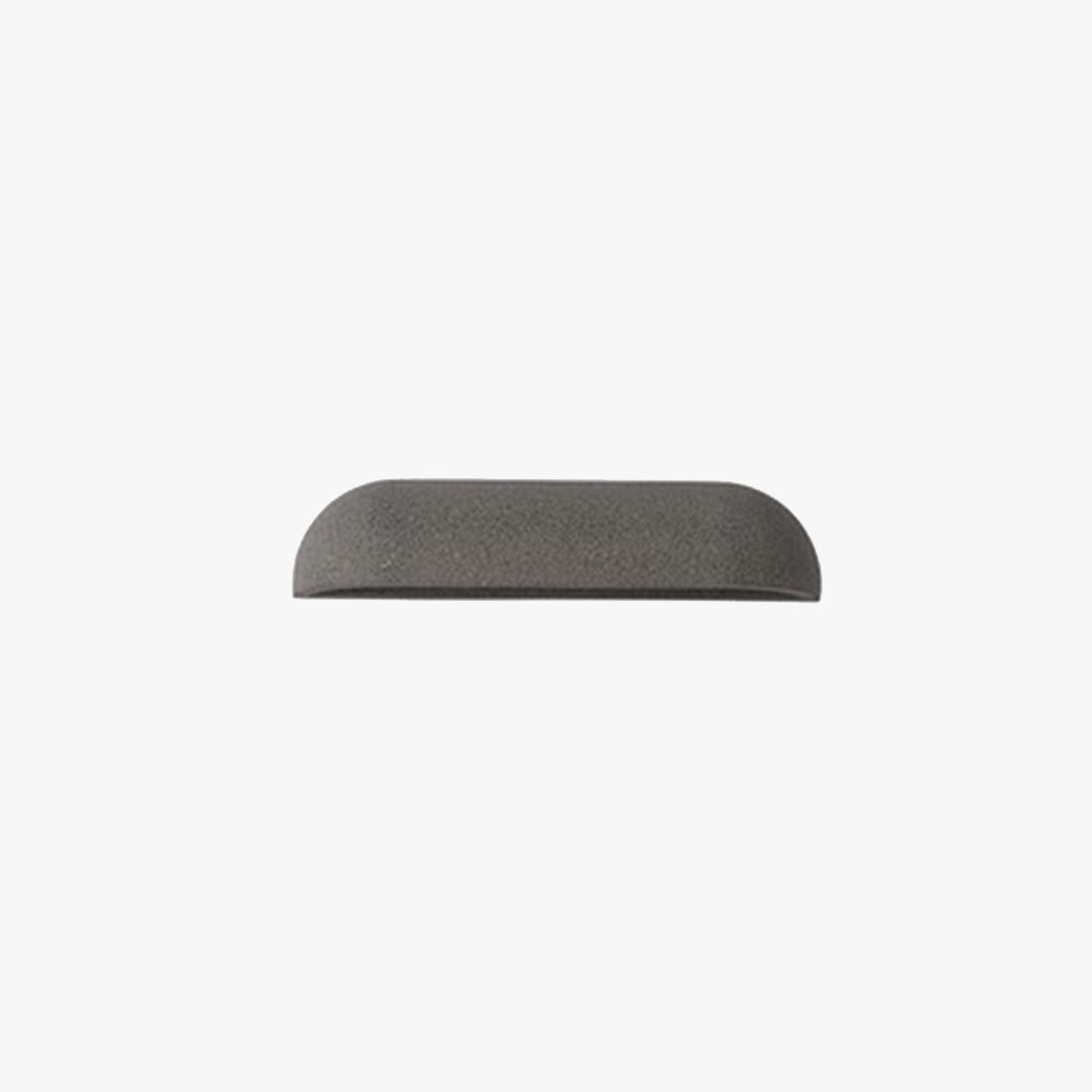 Ray nowoczesny minimalistyczny półeliptyczny metal/kamień zewnętrzny kinkiet, czarny/biały
