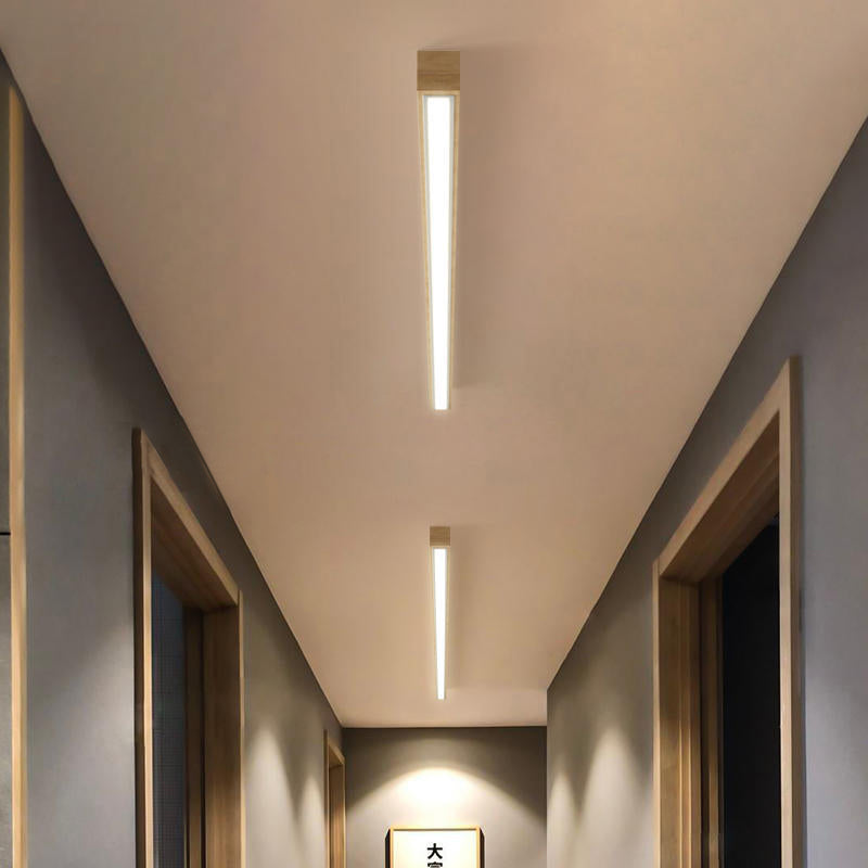 Arisha liniowa lampa sufitowa w stylu minimalistycznym, drewno