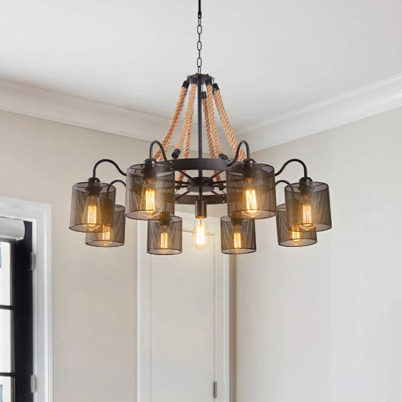 Epoch Vintage LED lampa wisząca czarny sznur/metal salon
