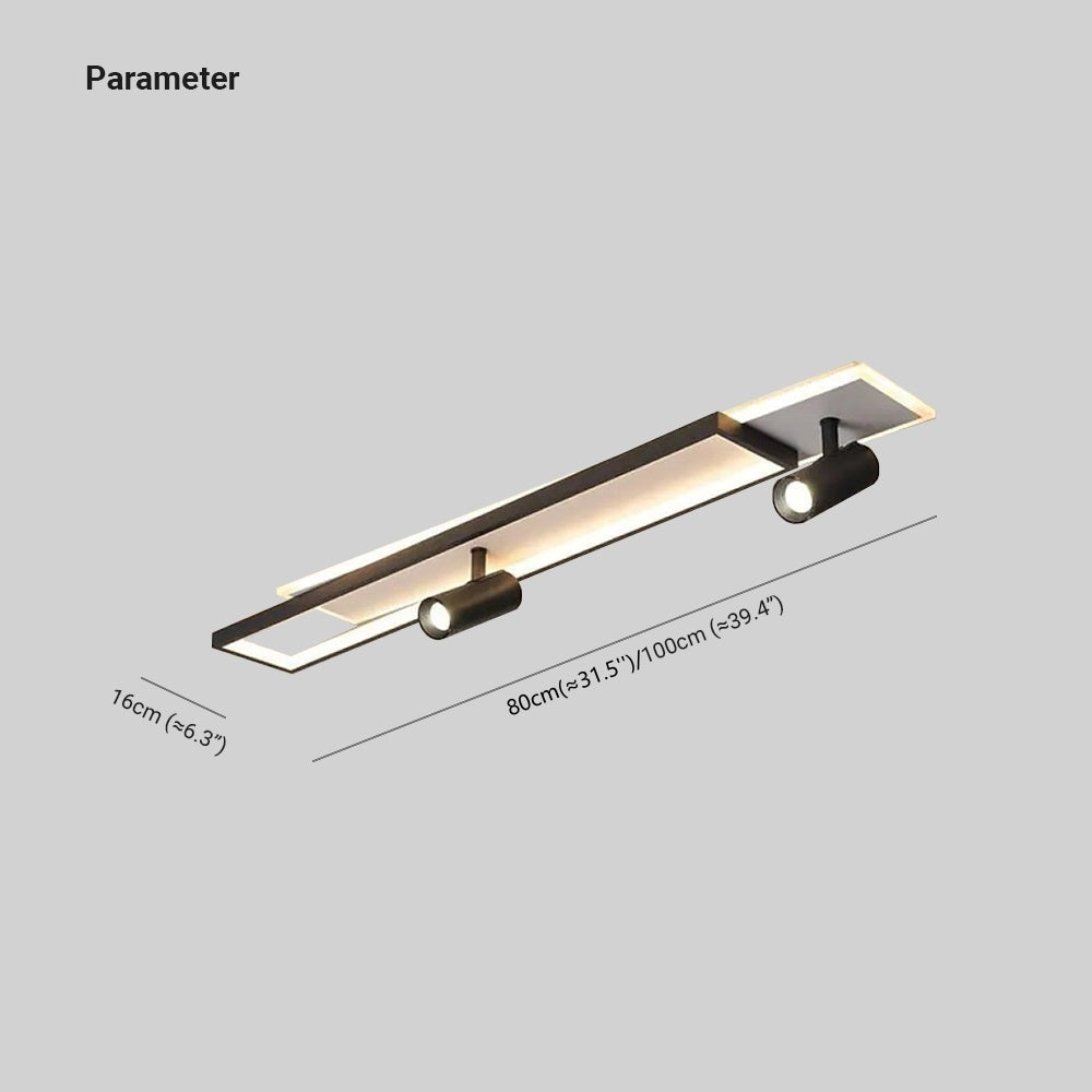 Aim nowoczesna sufitowa lampa geometryczna z reflektorem, czarny&biały
