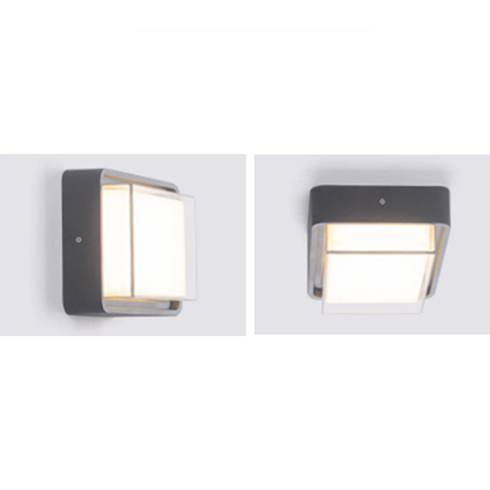 Ray nowoczesna lampa sufitowa montowana bezpośrednio, metal/, kwadratowa/okrągła, czarna/brązowa