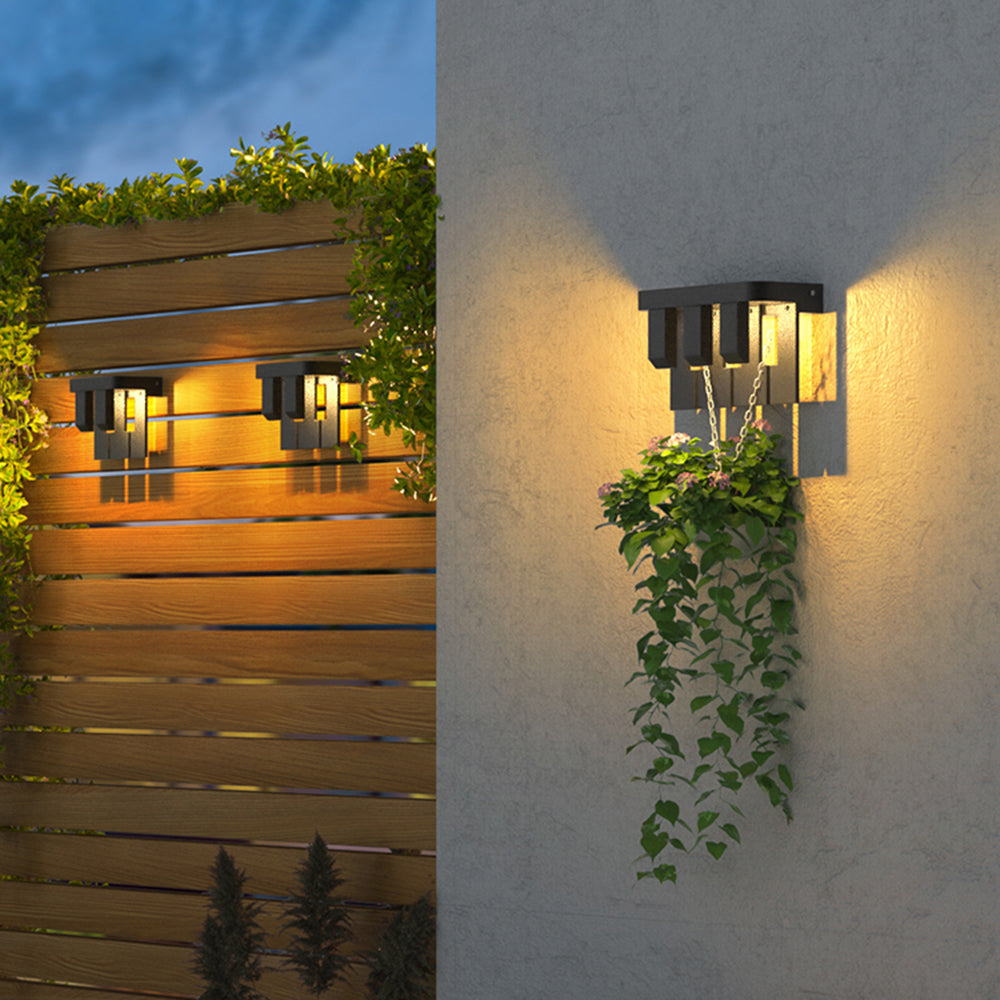 Ray nowoczesna minimalistyczna zewnętrzna lampa ścienna z metalu, czarna