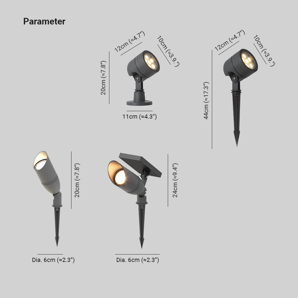 Ray nowoczesna okrągła zewnętrzna lampa ziemiowa ze szkła/metalu