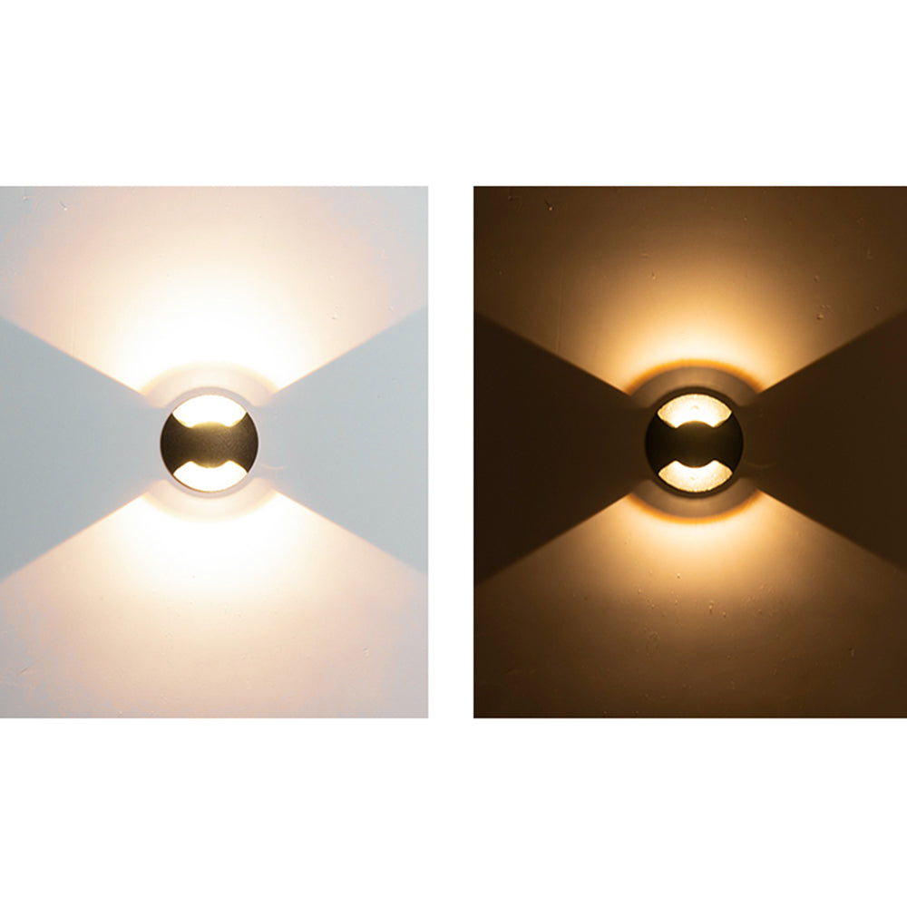 Ray zewnętrzna cylindryczna lampa do schodów i tarasów, czarna