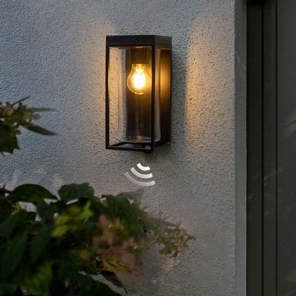 Ray nowoczesna zewnętrzna lampa ścienna prostokątna ze szkła