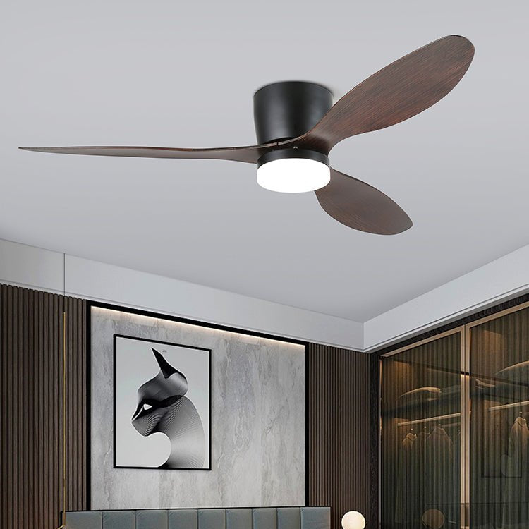Brinor minimalistyczna lampa sufitowa z wentylatorem drewniana
