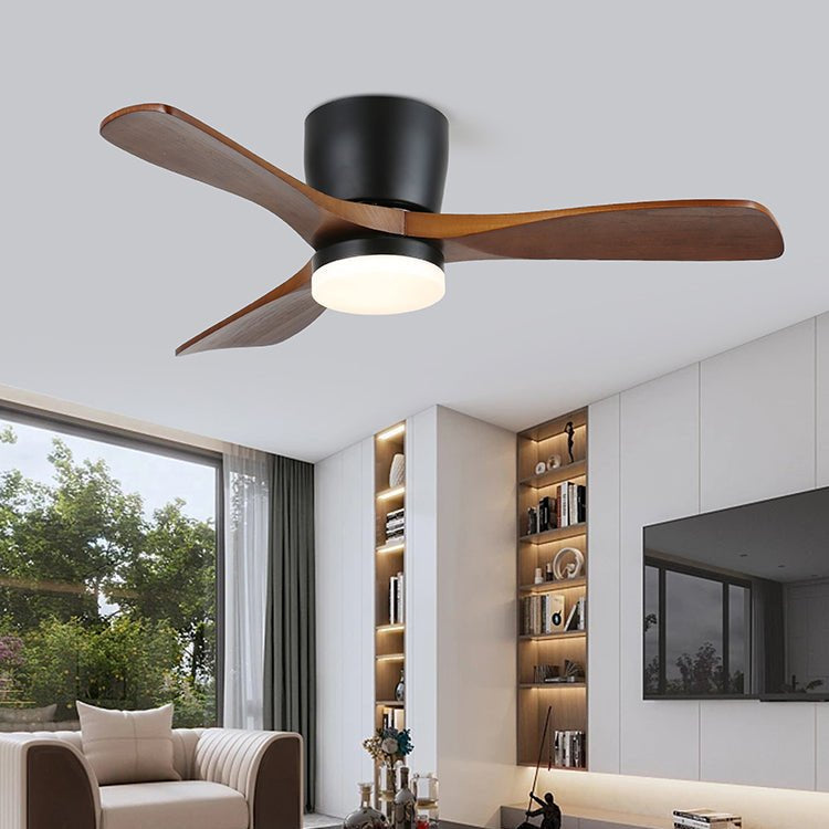 Brinor minimalistyczna lampa sufitowa z wentylatorem drewniana