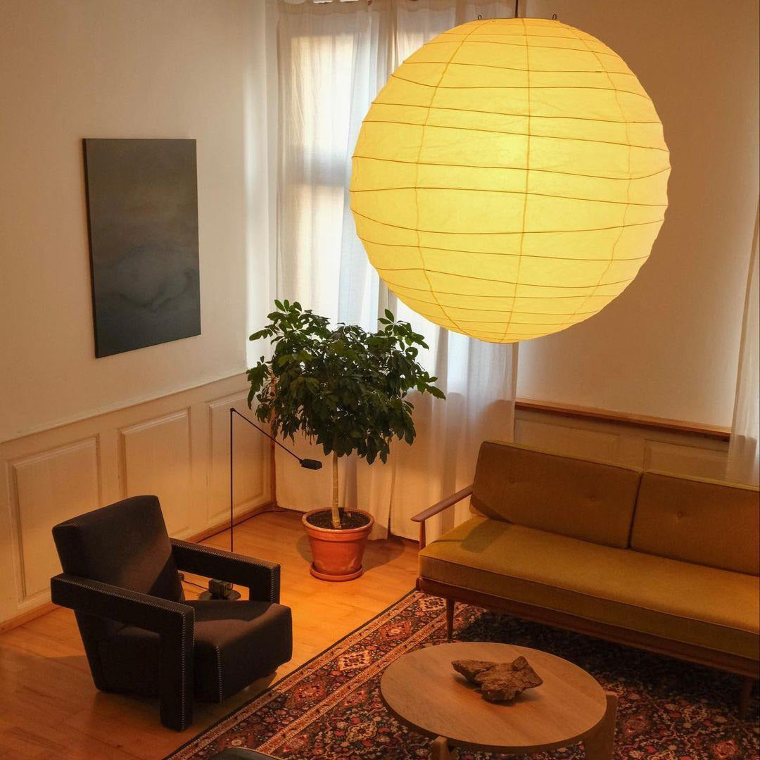 Luna lampa wisząca w kształcie globusa z japońskiego papieru