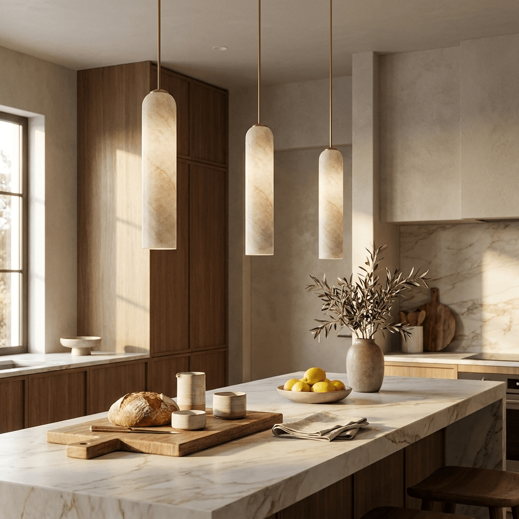 Alabaster Cylinder lampa wisząca