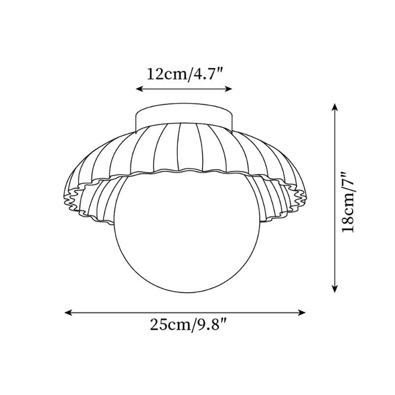 Scallop Glow lampa sufitowa montowana bezpośrednio ze szkła