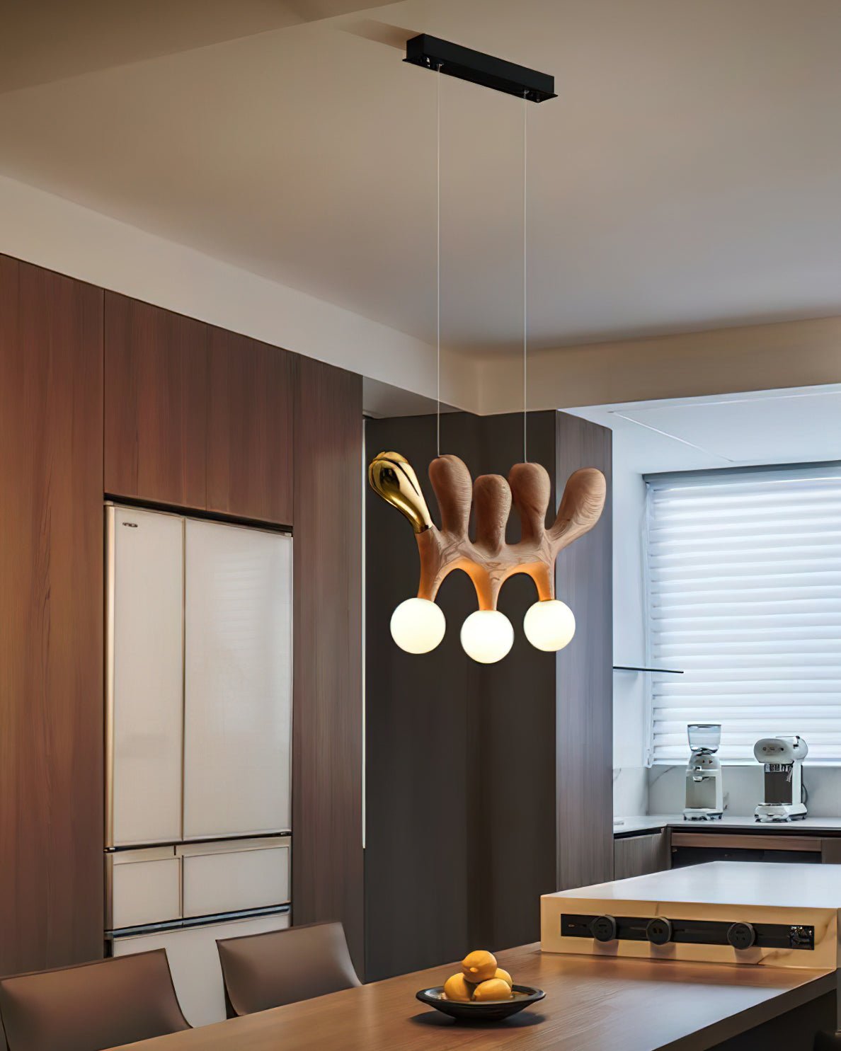 Sprout nowoczesna lampa wisząca ze szkła i drewna