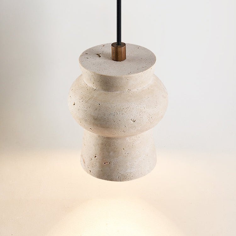 Dynt wisząca lampa w stylu timeless z żółtym travertynem
