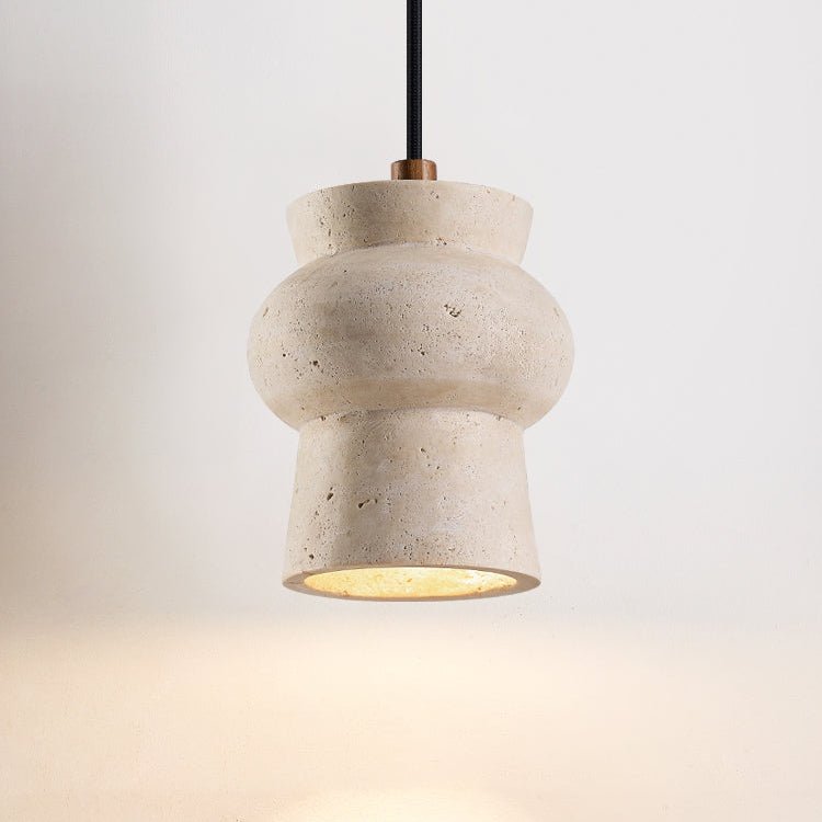 Dynt wisząca lampa w stylu timeless z żółtym travertynem