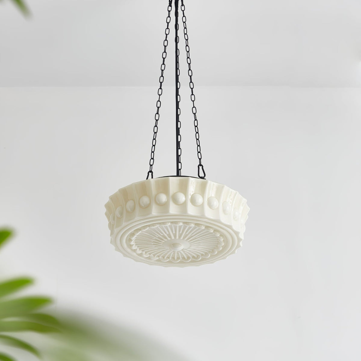 Valentina vintage francuska wiejska kopuła lampa wisząca, biały/beżowy