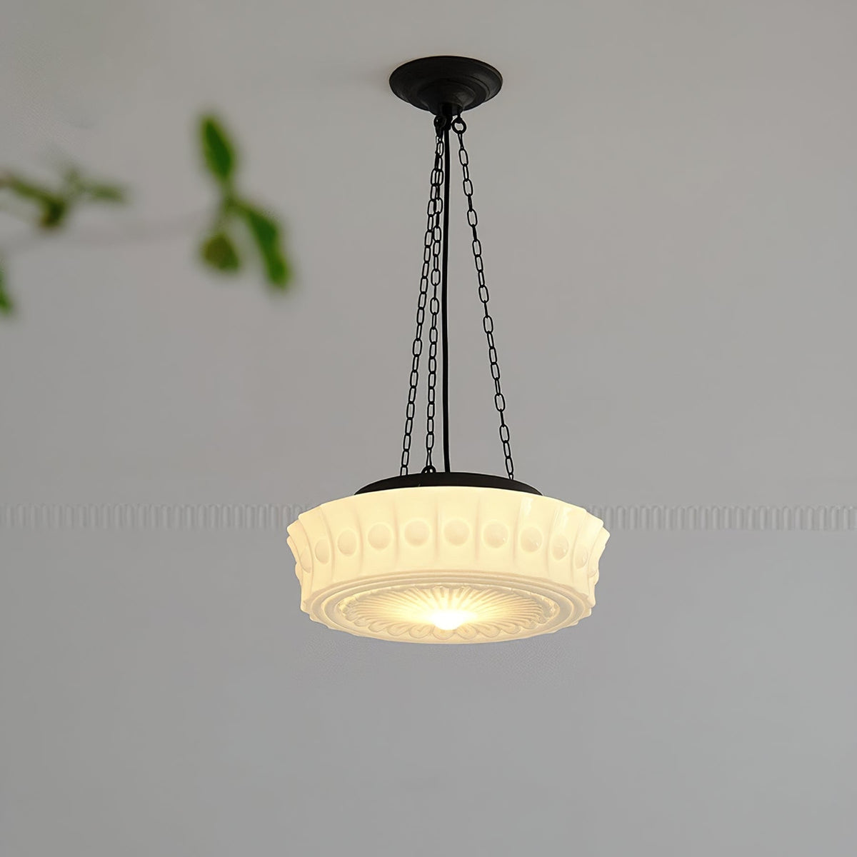 Valentina vintage francuska wiejska kopuła lampa wisząca, biały/beżowy