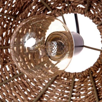 Muto Vintage Rustic LED lampa wisząca rattanowa do salonu i sypialni