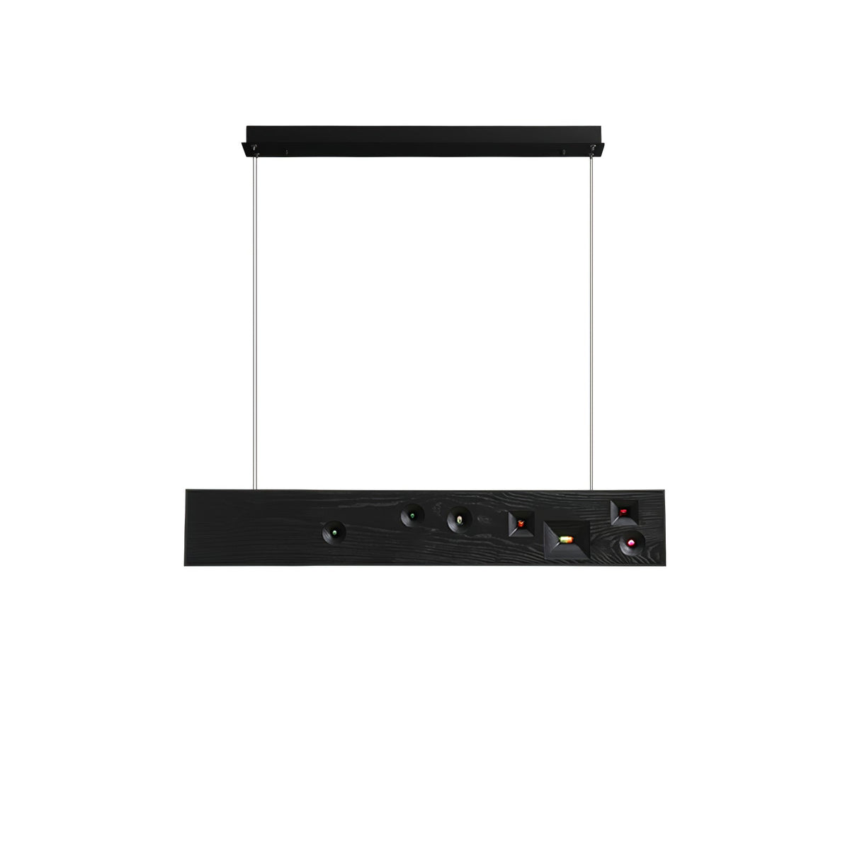 Elvorora lampa wisząca drewno kamień szlachetny liniowy LED