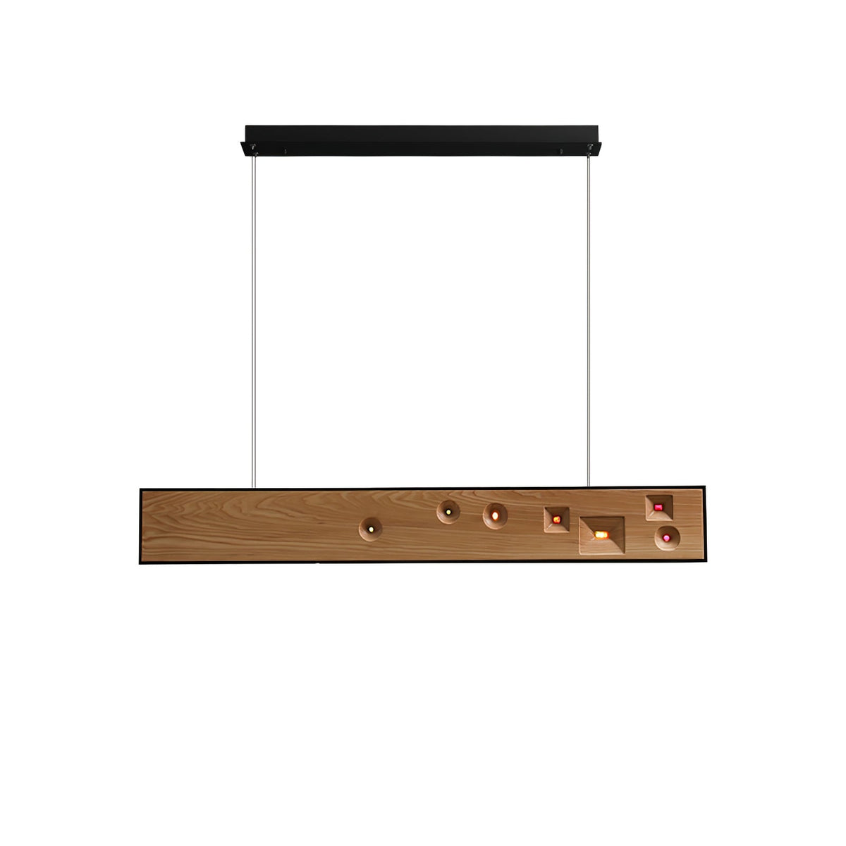 Elvorora lampa wisząca drewno kamień szlachetny liniowy LED