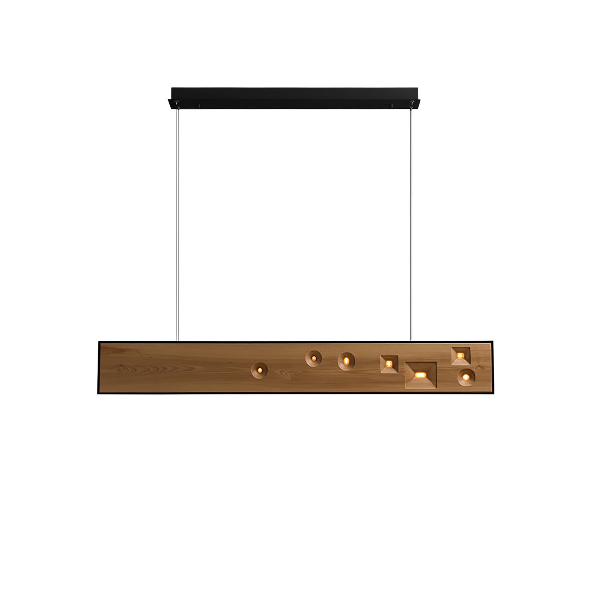 Elvorora lampa wisząca drewno kamień szlachetny liniowy LED