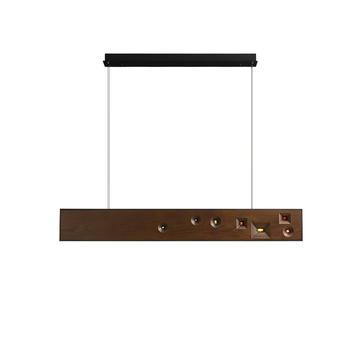 Elvorora lampa wisząca drewno kamień szlachetny liniowy LED
