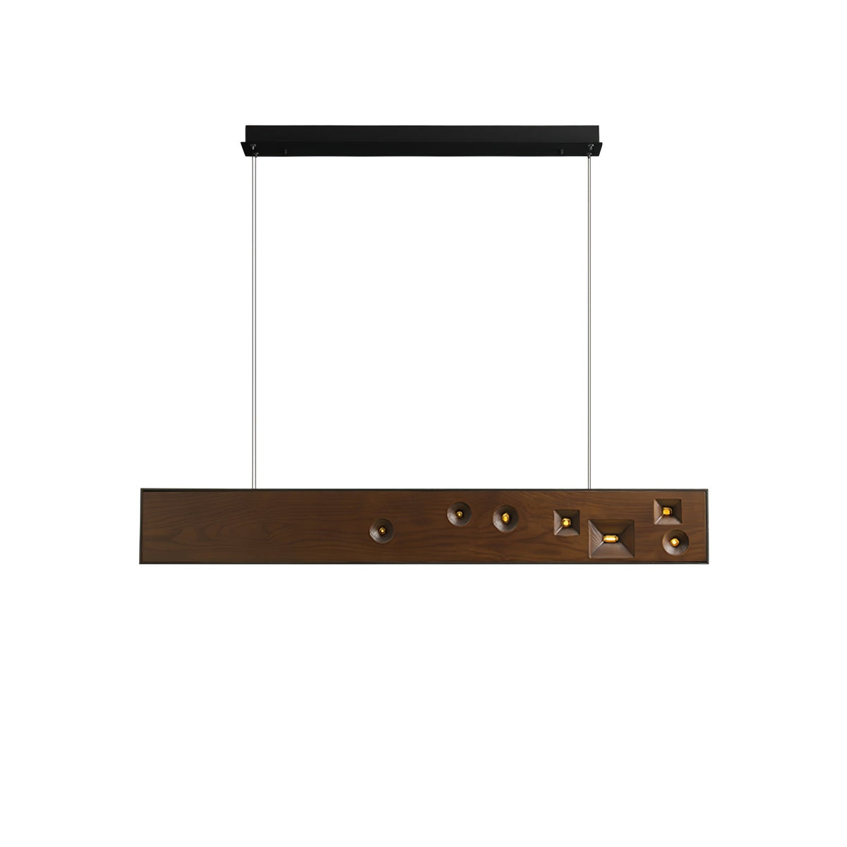 Elvorora lampa wisząca drewno kamień szlachetny liniowy LED