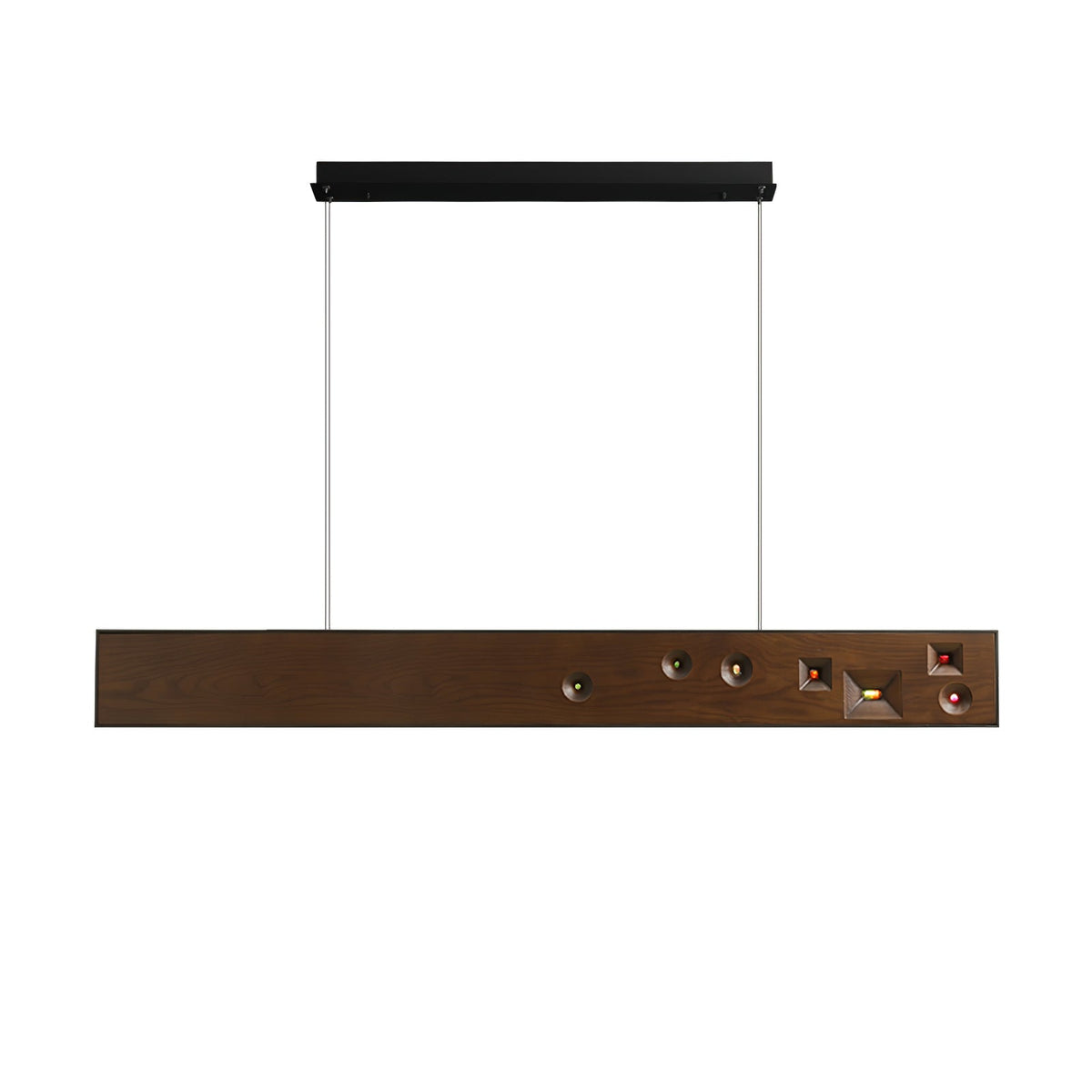 Elvorora lampa wisząca drewno kamień szlachetny liniowy LED