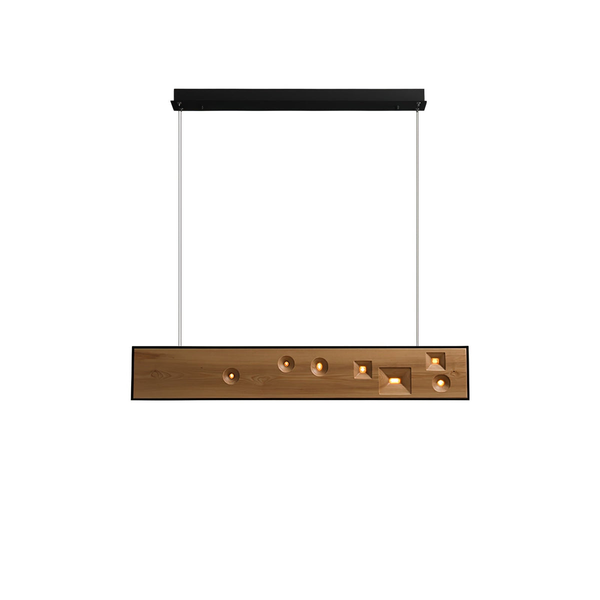 Elvorora lampa wisząca drewno kamień szlachetny liniowy LED