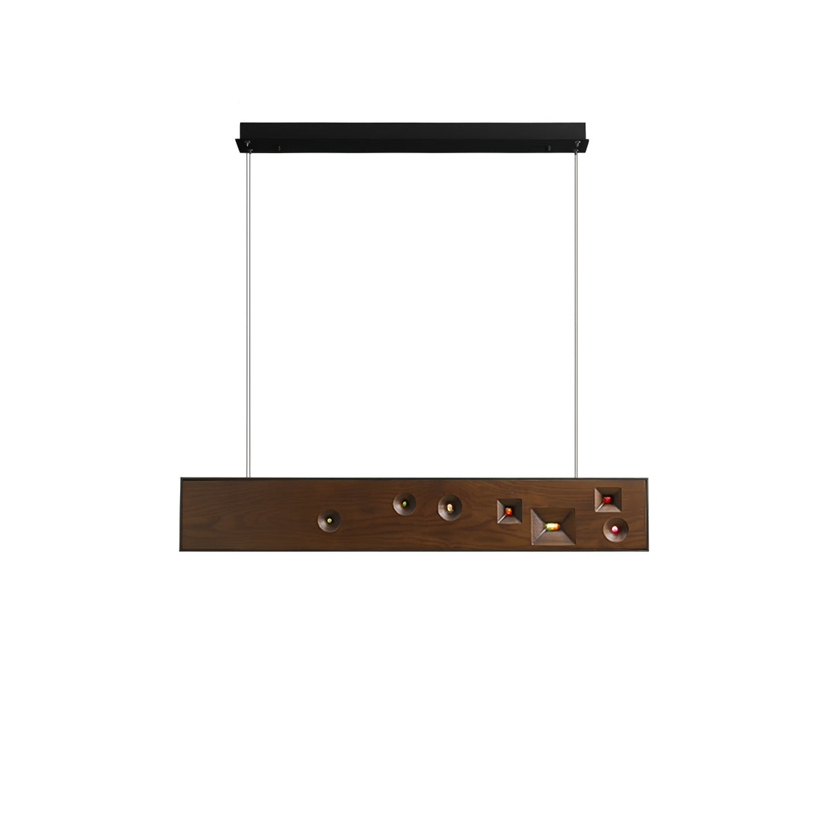 Elvorora lampa wisząca drewno kamień szlachetny liniowy LED
