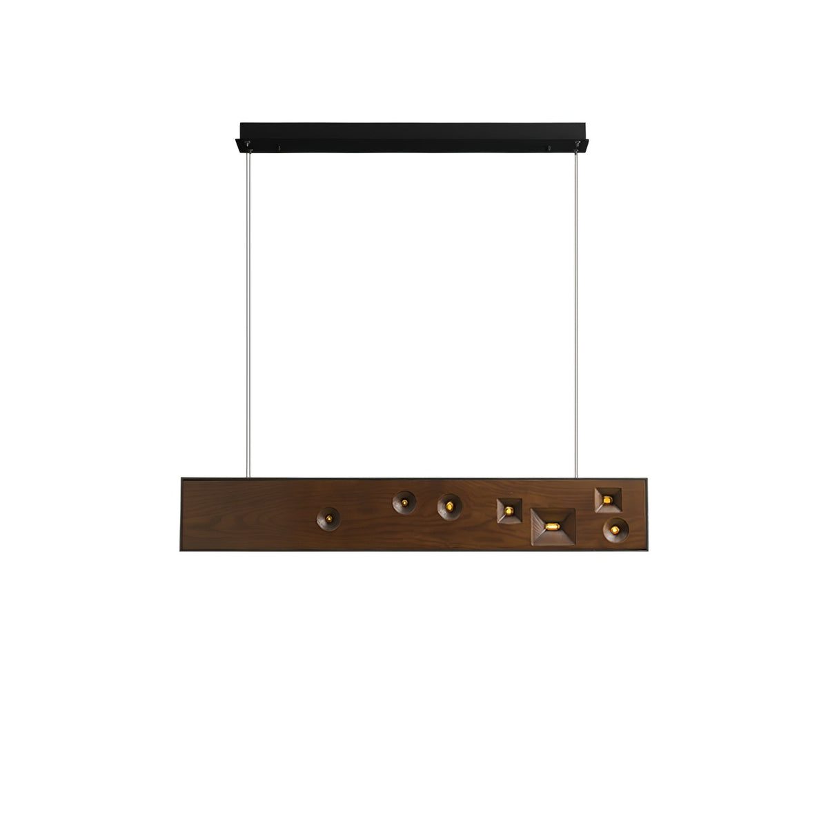 Elvorora lampa wisząca drewno kamień szlachetny liniowy LED