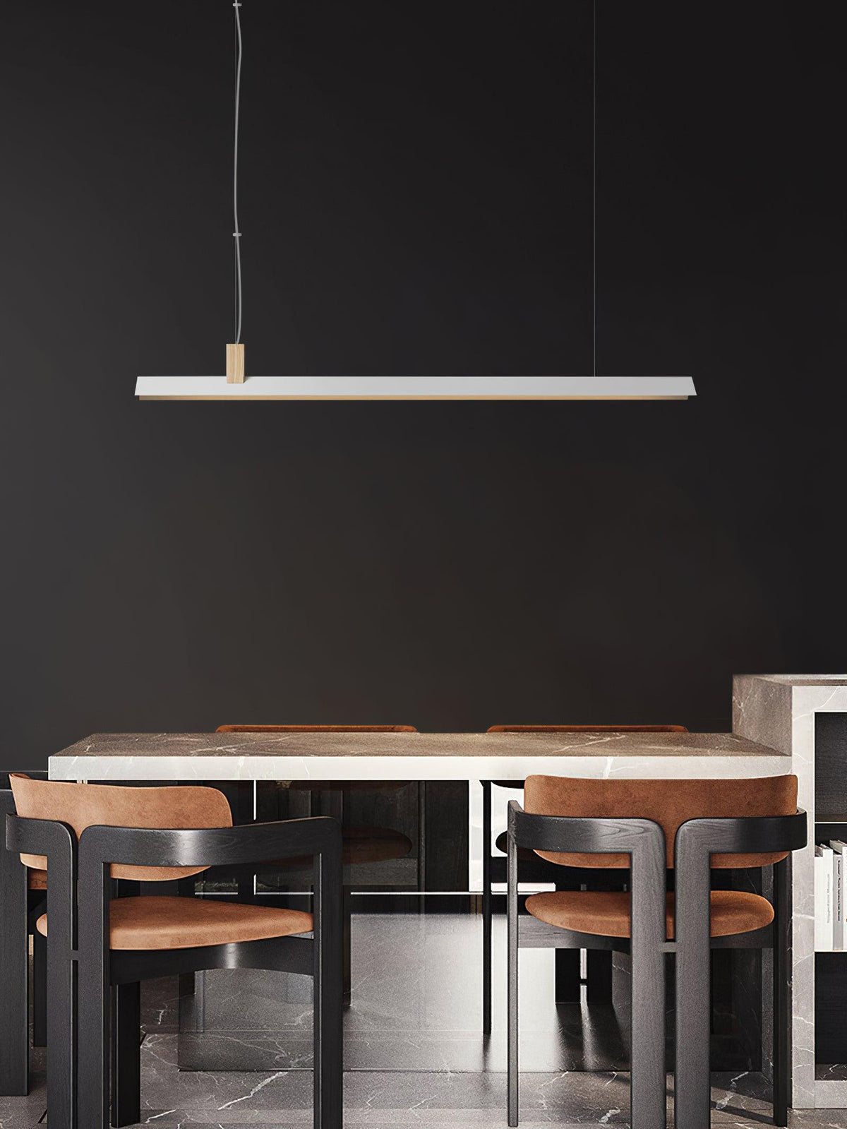 Linea minimalistyczna lampa wisząca z drewna