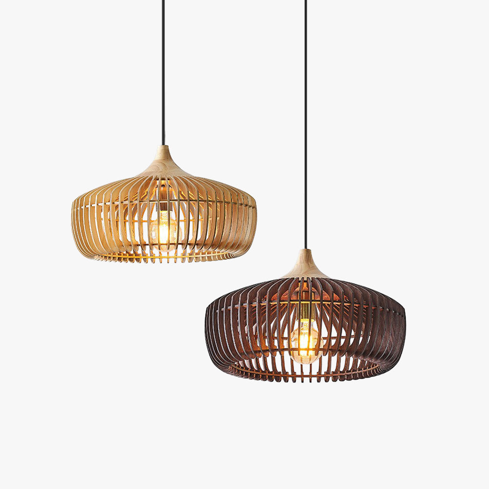 Lampa wisząca Muto w stylu nordyckim z Japonii drewniana do sypialni/salonu