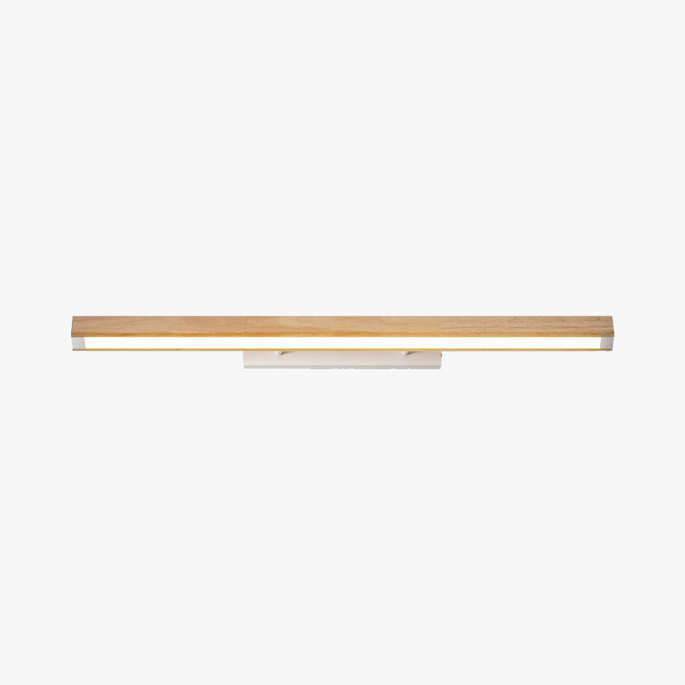 Muto minimalistyczna lampa ścienna liniowa z drewna do łazienki