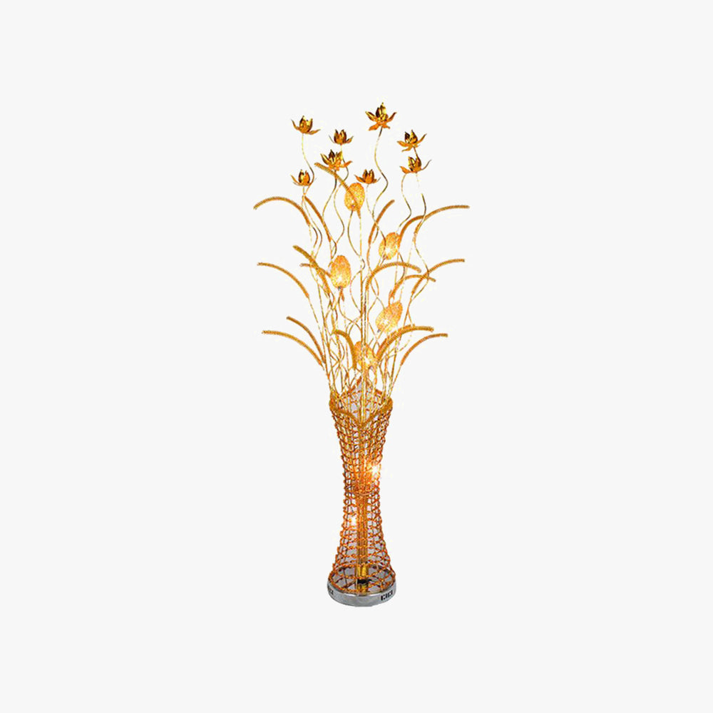 Lampa stojąca Bella Art Deco Vase Gold Metal, pokój dzienny