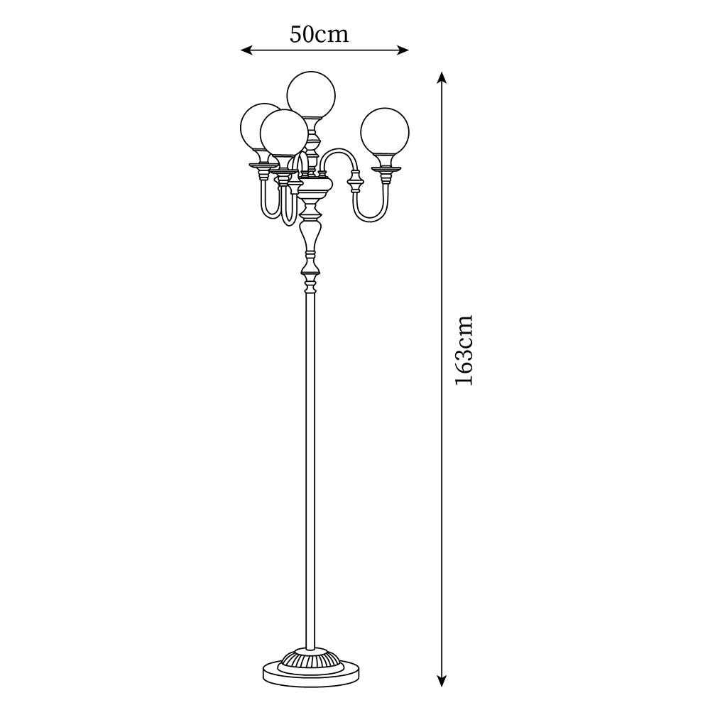 Lampa stojąca Selorielle z miedzi i szkła