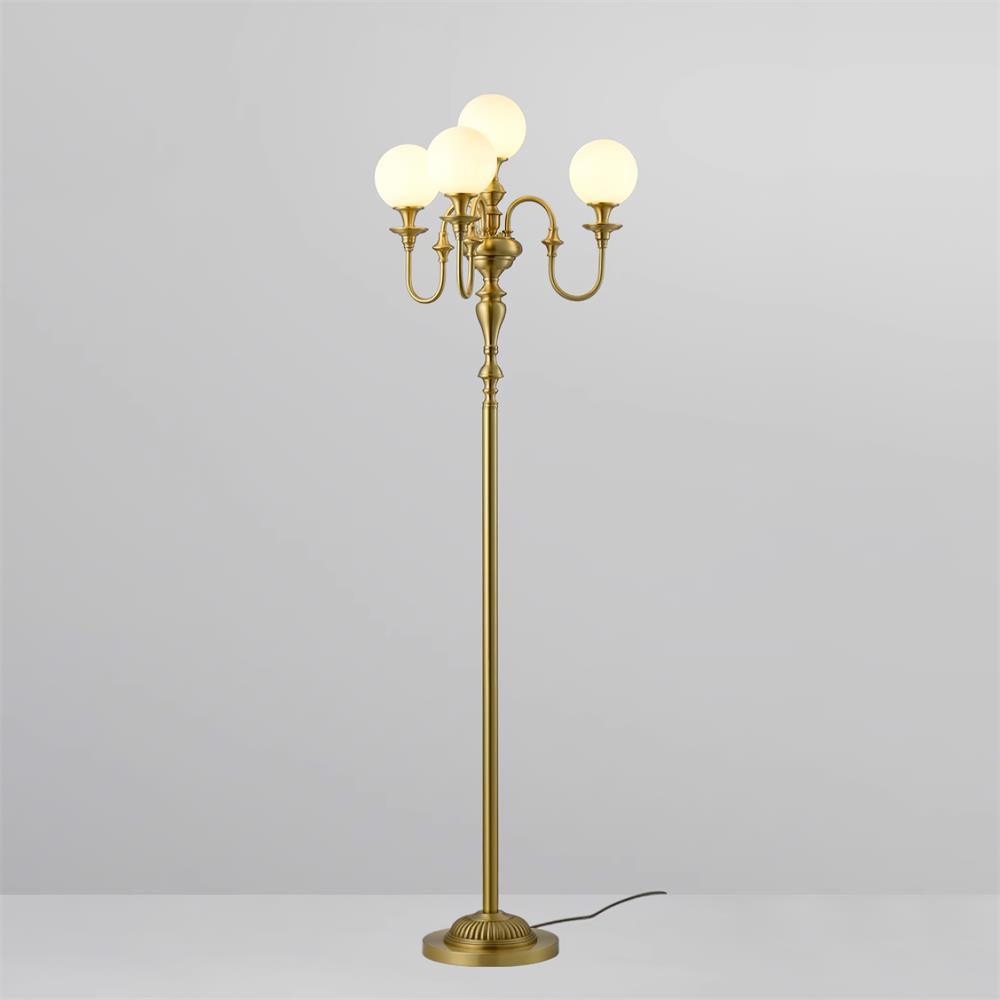 Lampa stojąca Selorielle z miedzi i szkła
