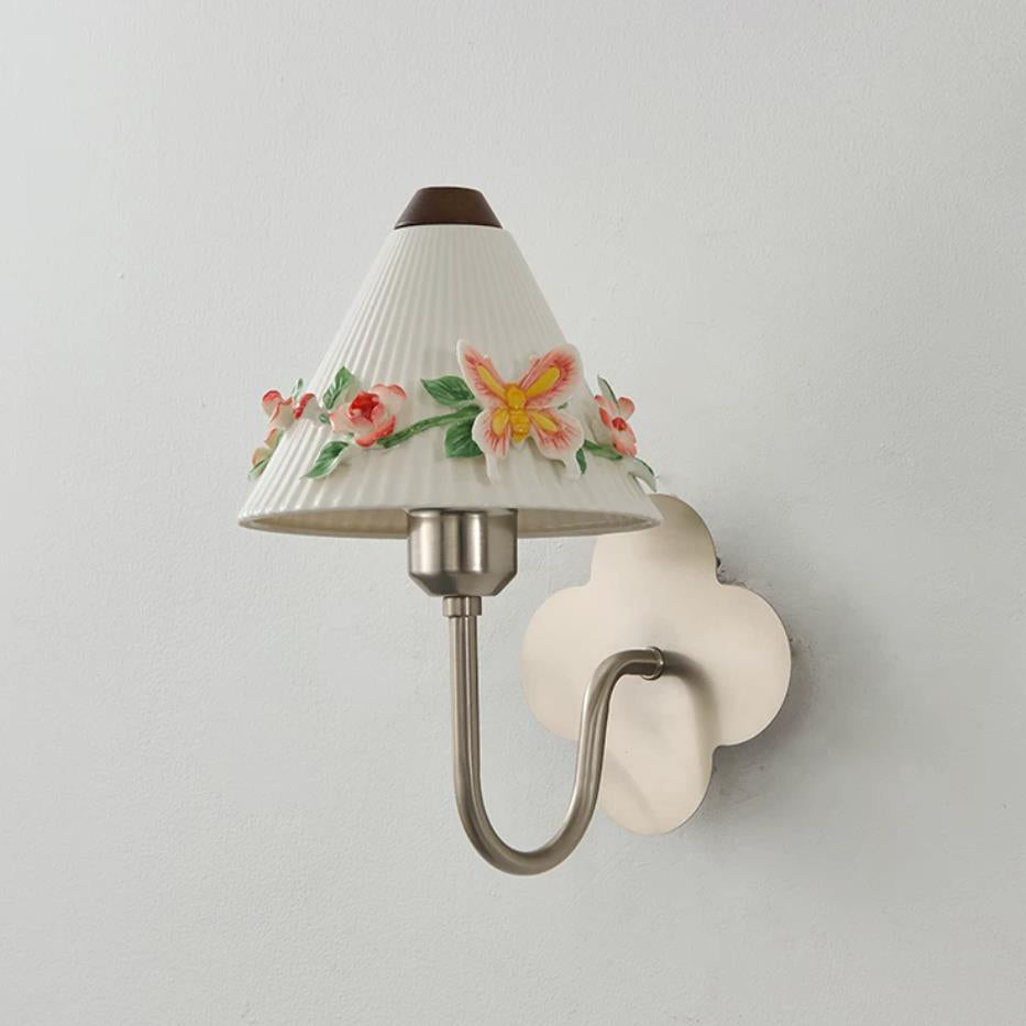 Calirelle kinkiet ceramiczny z kwiatowym motywem