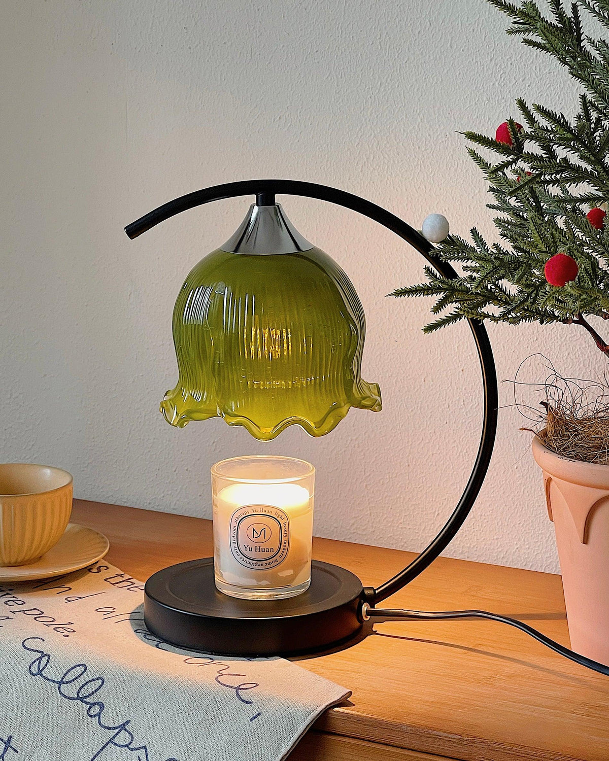 Binli lampa stołowa na świecę w stylu Wabi-Sabi