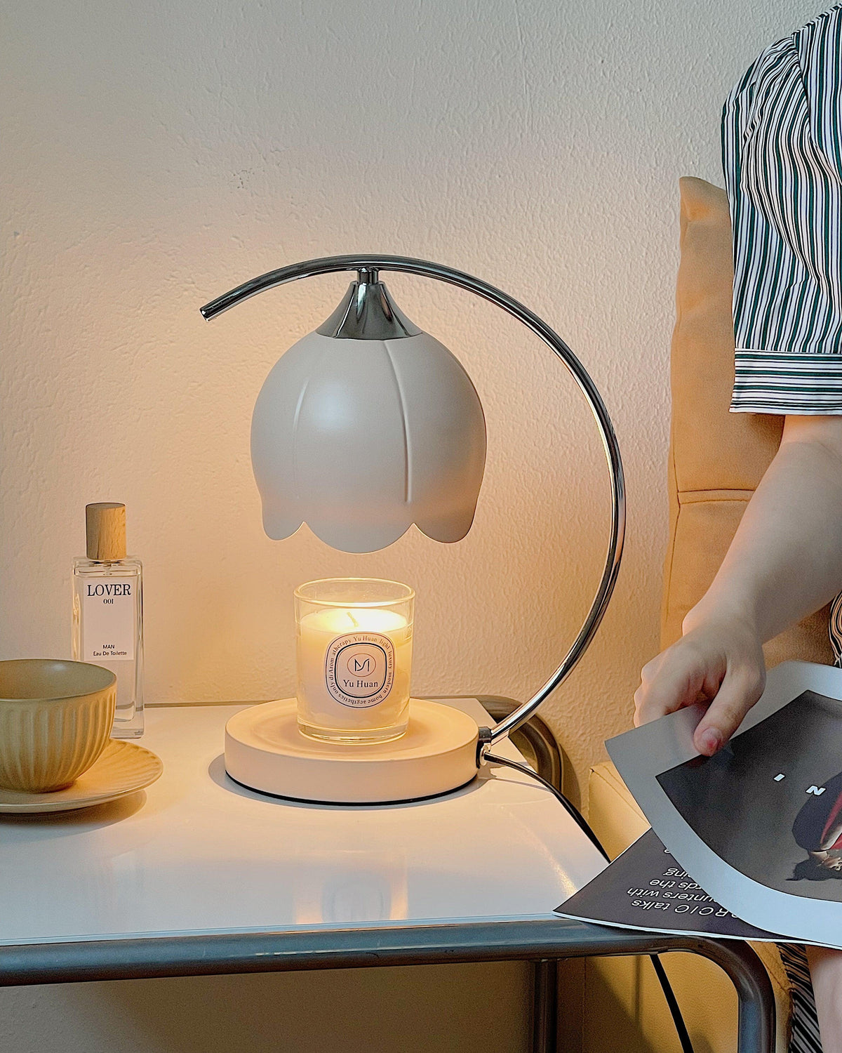 Binli lampa stołowa na świecę w stylu Wabi-Sabi