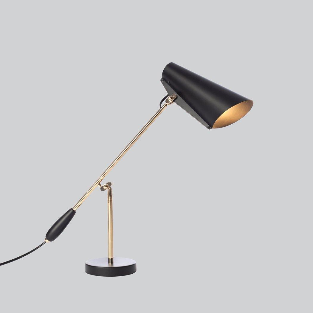 Orbix stalowa lampa stołowa w stylu z połowy wieku