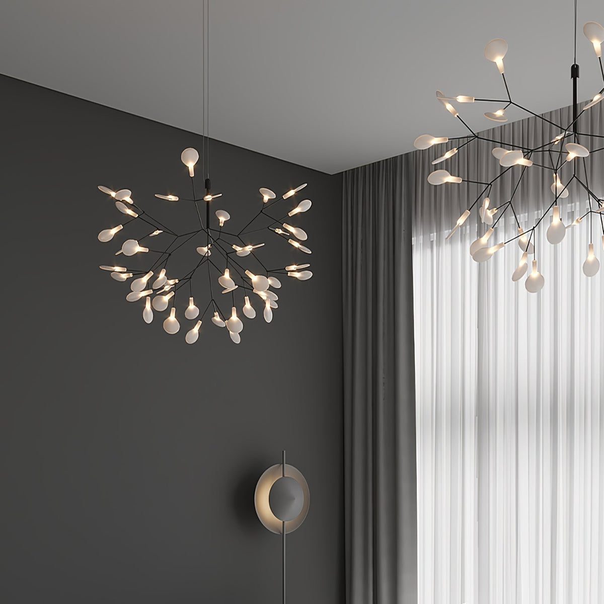Czarny żyrandol Firefly LED