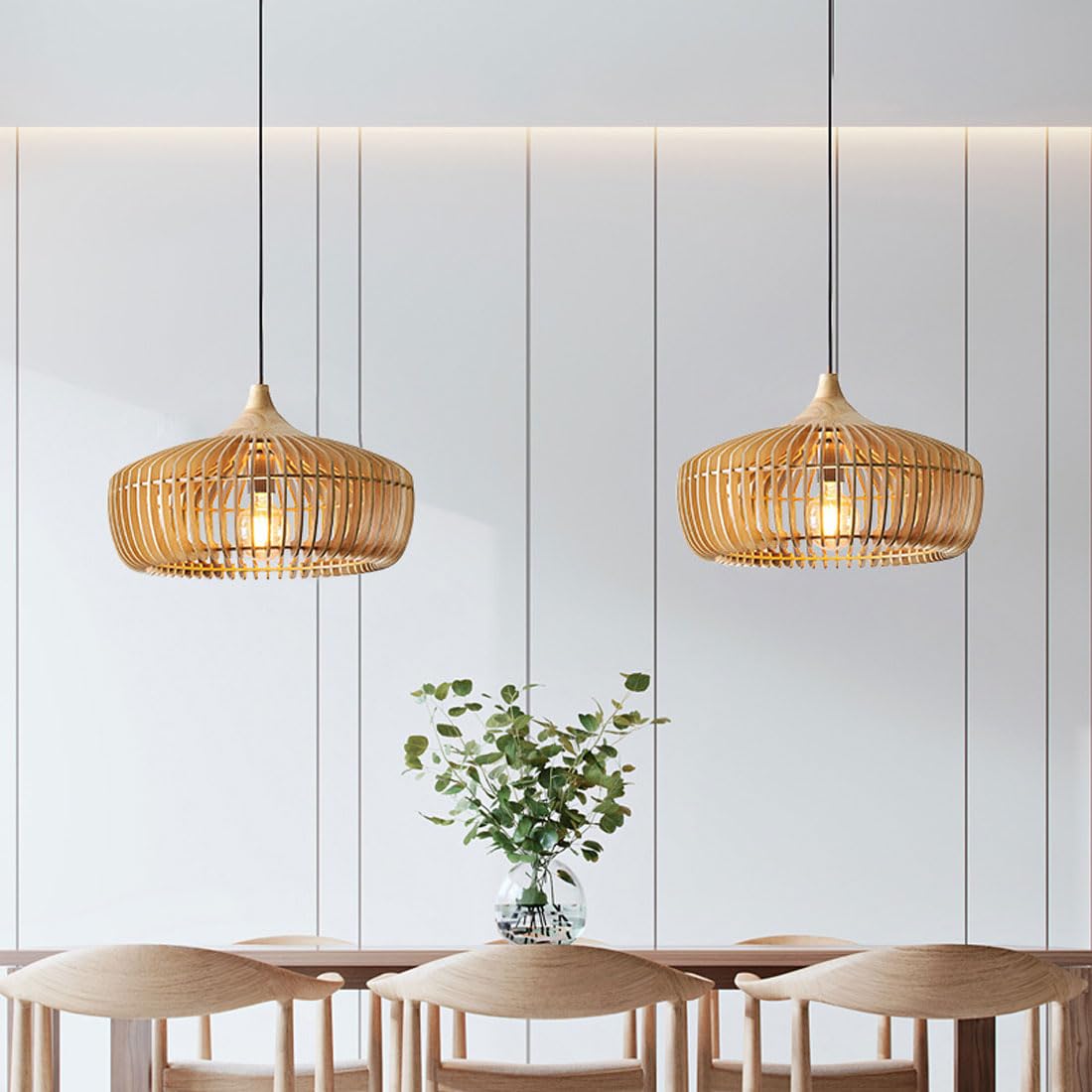 Lampa wisząca Muto w stylu nordyckim z Japonii drewniana do sypialni/salonu