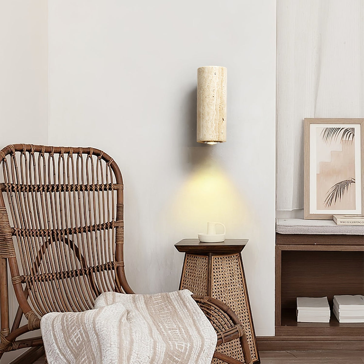 Nula Travertine kinkiet drewniany