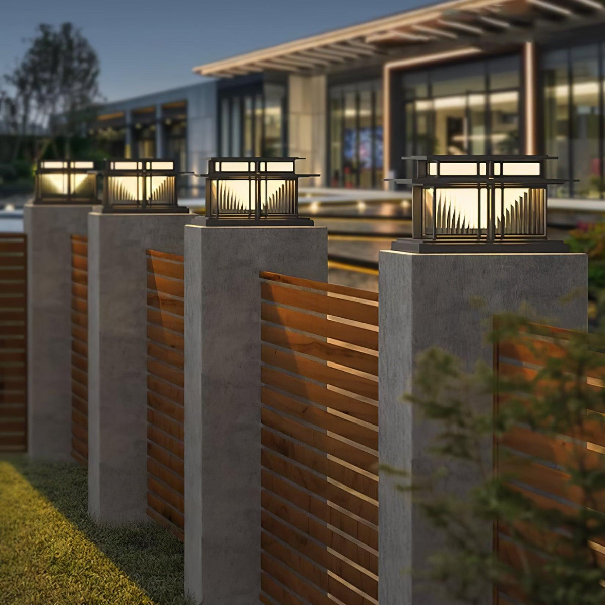 Milo słupkowa lampa zewnętrzna zasilana słońcem /podłączona na stałe