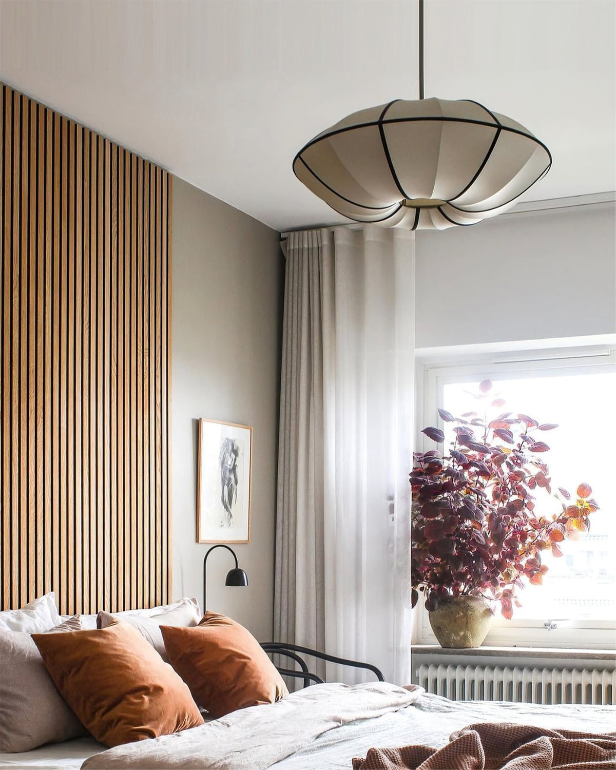 Inez wisząca lampa stołowa z płótna o nowoczesnym designie