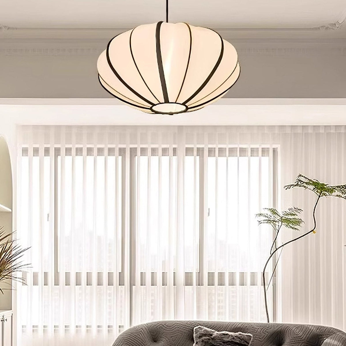 Inez wisząca lampa stołowa z płótna o nowoczesnym designie