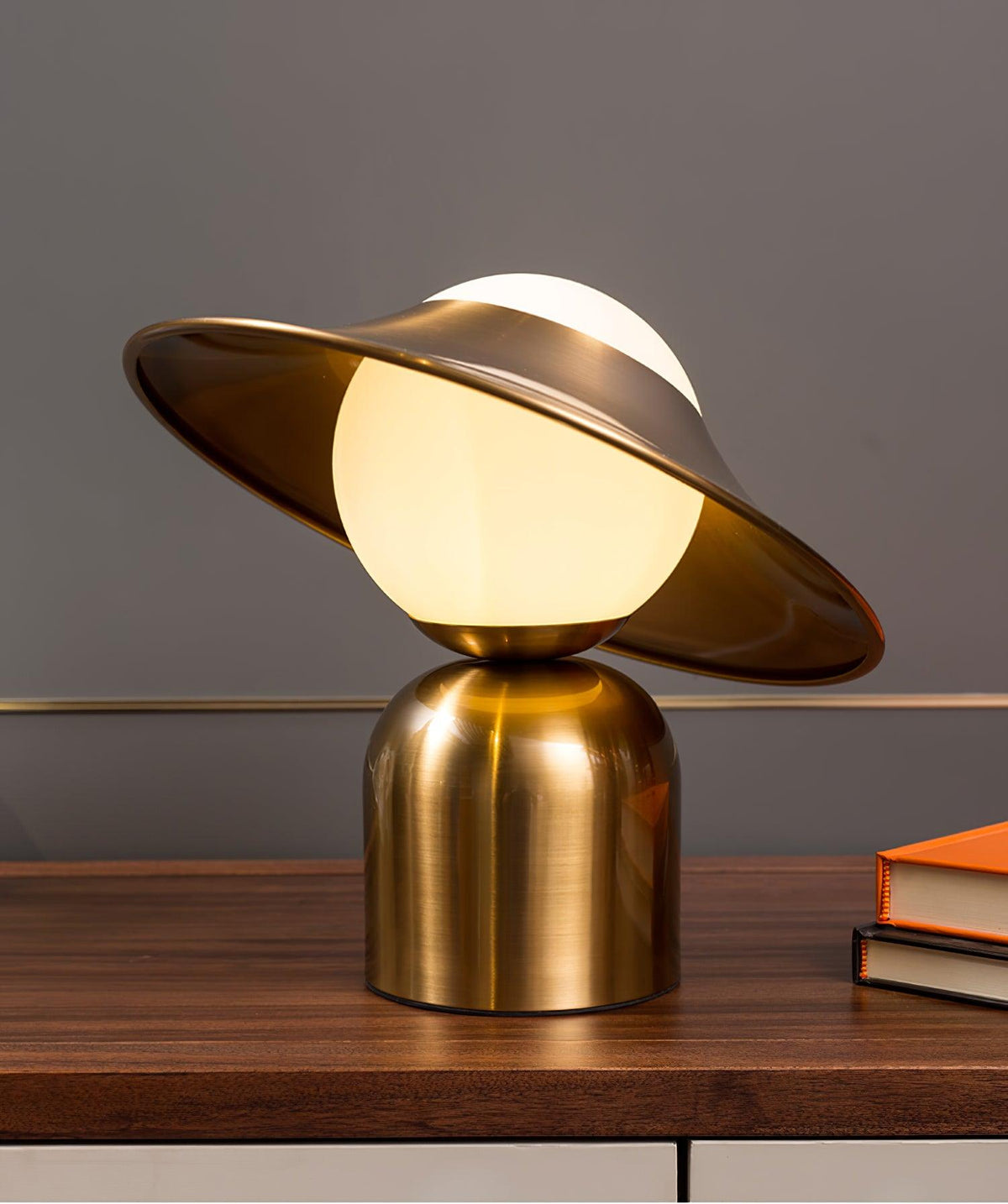 Lampa stołowa Italon Luxe ze złotej miedzionikielu