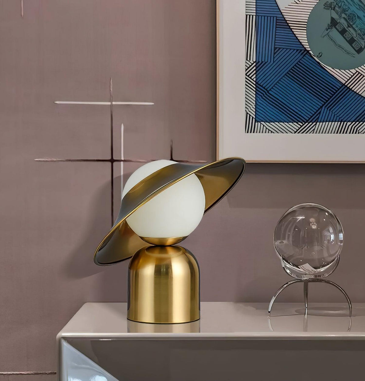 Lampa stołowa Italon Luxe ze złotej miedzionikielu